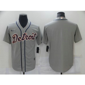 MLB Tigers Blank Grey Nike Cool Base Men Jersey