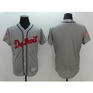 MLB Tigers Blank Grey Stars and Stripes Flexbase Men Jersey