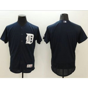 MLB Tigers Blank Navy Blue Flexbase Men Jersey