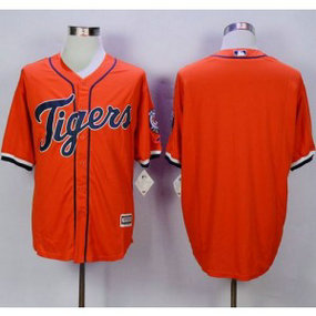 MLB Tigers Blank Orange New Cool Base Men Jersey