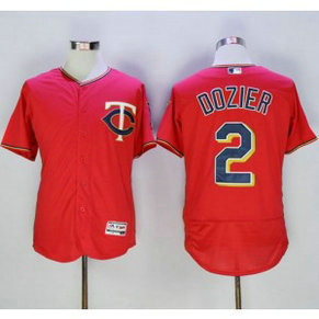 MLB Twins 2 Brian Dozier Red Flexbase Men Jersey