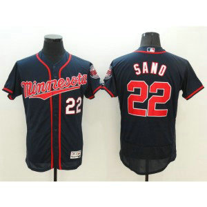 MLB Twins 22 Miguel Sano Navy Blue Flexbase Men Jersey