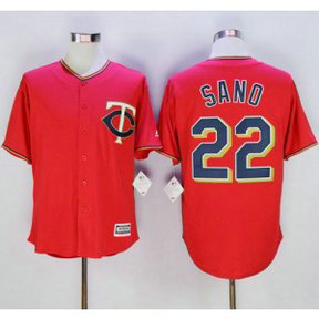MLB Twins 22 Miguel Sano Red New Cool Base Men Jersey