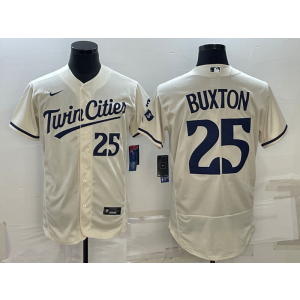 MLB Twins 25 Byron Buxton Cream Nike Flexbase Men Jersey