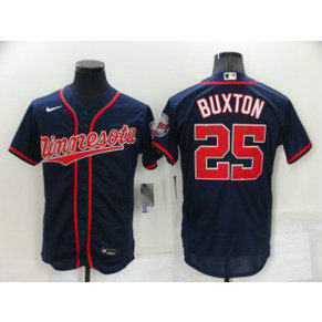 MLB Twins 25 Byron Buxton Navy Nike Cool Base Men Jersey