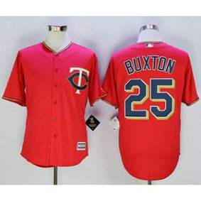 MLB Twins 25 Byron Buxton Red New Cool Base Men Jersey