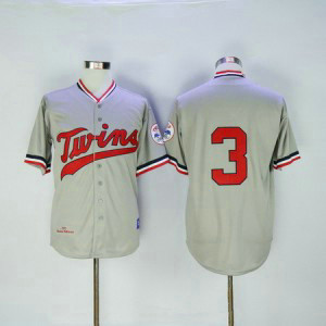 MLB Twins 3 Harmon Killebrew 1972 Gray Mitchell and Ness Throwback Men Jersey