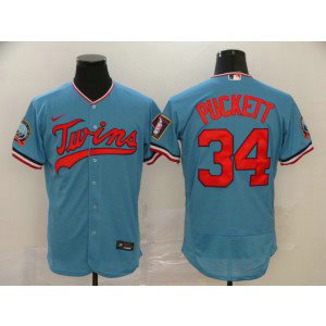 MLB Twins 34 Kirby Puckett Blue 2020 Nike Flexbase Men Jersey