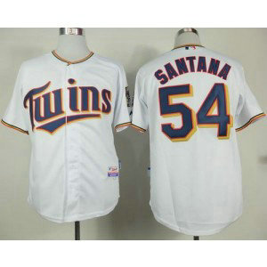 MLB Twins 54 Ervin Santana White Home Cool Base Men Jersey
