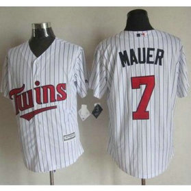MLB Twins 7 Joe Mauer White New Cool Base Men Jersey