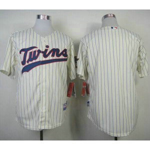 MLB Twins Blank Cream Cool Base Men Jersey