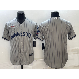 MLB Twins Blank Grey Nike Cool Base Men Jersey