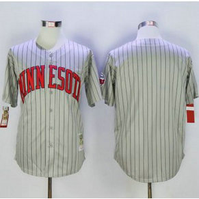 MLB Twins Blank Grey Strip Mitchell and Ness Throwback Men Jersey MLB Twins Blank Grey Strip Mitchell and Ness Throwback Men Jersey