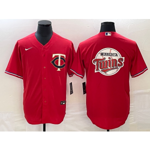 MLB Twins Blank Red Baseball Logo Nike Cool Base Men Jersey