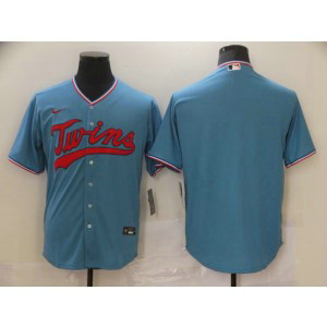 MLB Twins Blank Red Blue Nike Cool Base Men Jersey