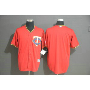 MLB Twins Blank Red New Cool Base Men Jersey