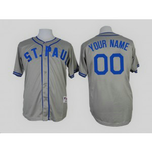 MLB Twins Gray 1948 St. P Throwback Customized Men Jersey