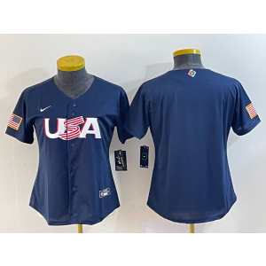 MLB USA 2023 World Series Navy Blue Nike Cool Base Women Jersey
