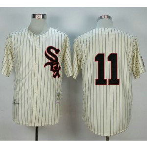 MLB White Sox 11 Luis Aparicio Cream 1959 Mitchell and Ness Men Jersey