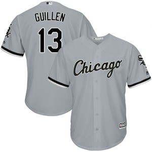 MLB White Sox 13 Ozzie Guillen Grey Road Cool Base Men Jersey