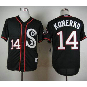 MLB White Sox 14 Paul Konerko Black New Cool Base Men Jersey