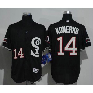 MLB White Sox 14 Paul Konerko Black Retro 2016 Flexbase Men Jersey