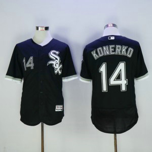 MLB White Sox 14 Paul Konerko Black Throwback Flexbase Men Jersey