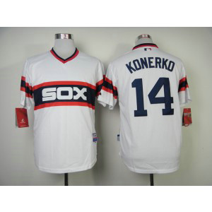 MLB White Sox 14 Paul Konerko White Alternate Home Cool Base Men Jersey