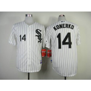 MLB White Sox 14 Paul Konerko White Men Jersey