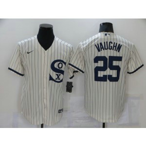 MLB White Sox 25 Andrew Vaughn 2021 Cream Field Of Dreams Cool Base Men Jersey