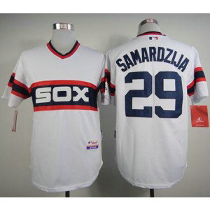 MLB White Sox 29 Jeff Samardzija White Alternate Home Cool Base Men Jersey