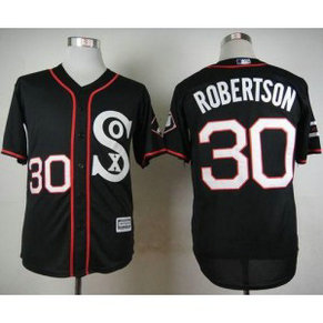 MLB White Sox 30 David Robertson Black New Cool Base Men Jersey