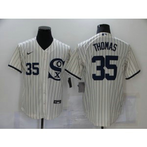 MLB White Sox 35 Frank Thomas 2021 Cream Field Of Dreams Cool Base Men Jersey