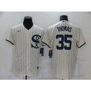 MLB White Sox 35 Frank Thomas 2021 Cream Field Of Dreams Flexbase Men Jersey