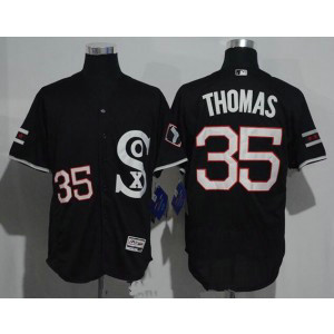 MLB White Sox 35 Frank Thomas Black Retro 2016 Flexbase Men Jersey