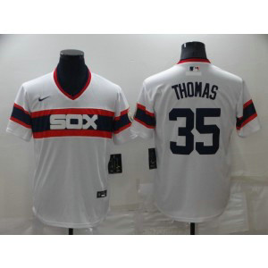 MLB White Sox 35 Frank Thomas White Cooperstown Collection Nike Cool Base Men Jersey