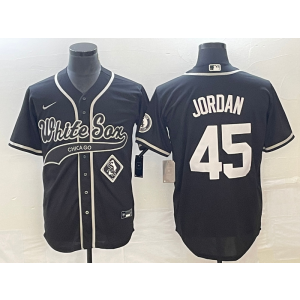 MLB White Sox 45 Michael Jordan Black Baseball Nike Cool Base Men Jersey