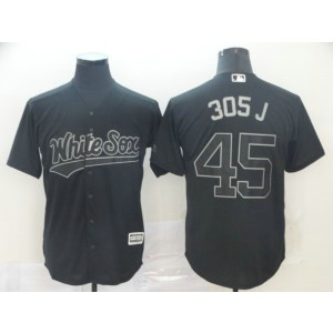 MLB White Sox 45 Michael Jordan Black Cool Base Men Jersey