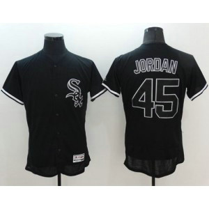 MLB White Sox 45 Michael Jordan Black Fashion Flexbase Men Jersey