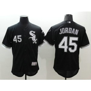 MLB White Sox 45 Michael Jordan Black Flexbase Men Jersey