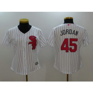 MLB White Sox 45 Michael Jordan White 2017 Mother's Day Cool Base Women Jersey