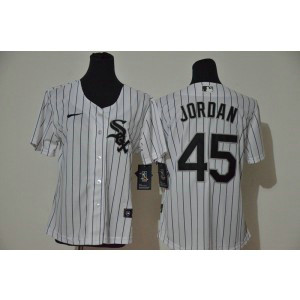 MLB White Sox 45 Michael Jordan White 2020 Nike Cool Base Women Jersey