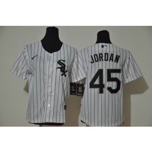 MLB White Sox 45 Michael Jordan White 2020 Nike Cool Base Youth Jersey