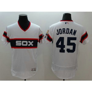 MLB White Sox 45 Michael Jordan White Flexbase Men Jerseys