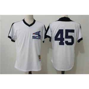 MLB White Sox 45 Michael Jordan White Mitchell and Ness Throwback Men Jersey MLB White Sox 45 Michael Jordan White Mitchell and Ness Throwback Men Jersey