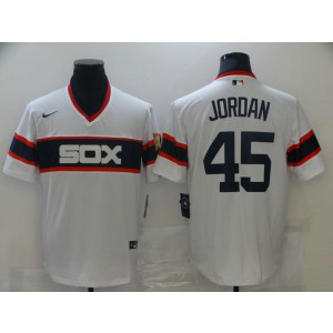 MLB White Sox 45 Michael Jordan White Nike Cooperstown Collection Legend V-Neck Men Jersey