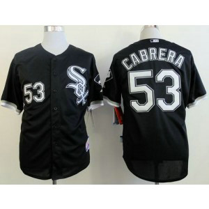 MLB White Sox 53 Melky Cabrera Black Cool Base Men Jersey