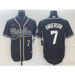 MLB White Sox 7 Tim Anderson Black Baseball Nike Cool Base Men Jersey