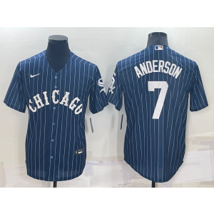 MLB White Sox 7 Tim Anderson Navy Nike Cool Base Men Jersey