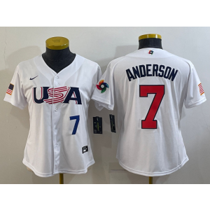 MLB White Sox 7 Tim Anderson White 2023 World Baseball Classic Youth Jersey